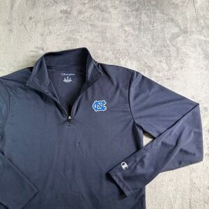 Champion UNC Tar Heels 1/4 Zip Pullover Mens Medium Navy Blue